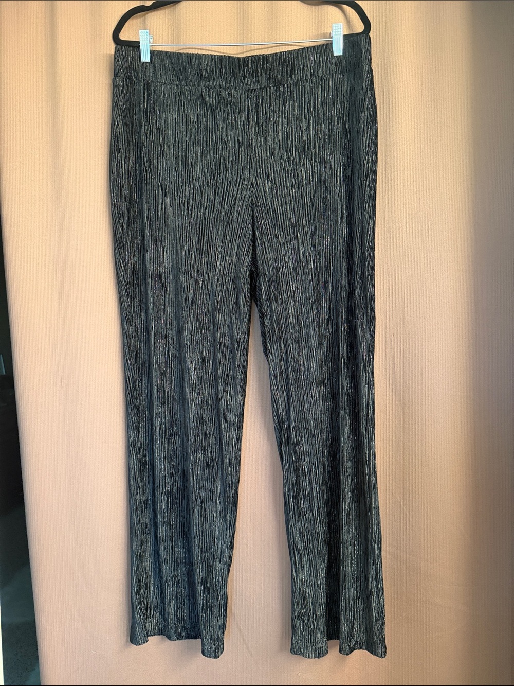 Soho Black Marled Wide-Leg Pull-On Pants
